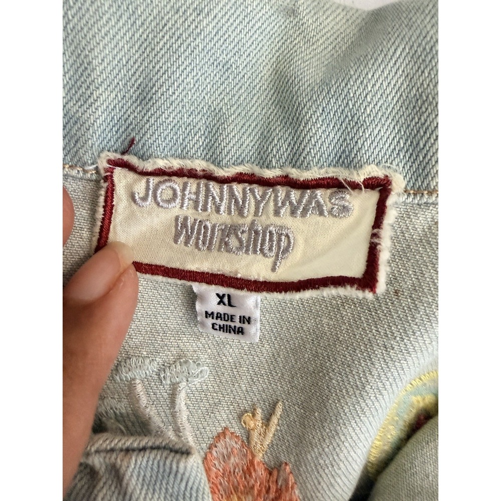 Johnny Was Denim Floral Embroidered Jacket Sz XL - Picture 10 of 11